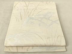 A◇着物くつろぎ 夏物 唐草唐花模様 金糸 六通 正絹 薄物 絽 紗 袋帯