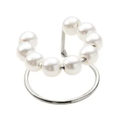 【シルバー×フリーサイズ】[Cream dot. クリームドット公式] イヤーカフ レディースイヤーカフ 金属アレルギー ニッケルフリー イヤカフ 片耳用 パール 上品 エレガント シンプル