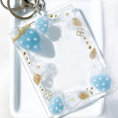 ハンドメイド トレカキーホルダーデコ オーロラユニコーン ♡Aurora Design
