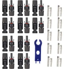 IP67防水 接続ケーブル用 高負荷 ソーラーパネル 高耐熱 オス・メス MC-4 MC4コネクター 太陽光発電コネクタ ソーラーパネルケーブルコネクタ 取り付けレンチ付き JUTOSU (10組)