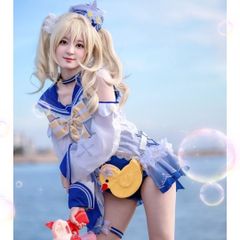 新品未使用 原神 芭芭ラ 水着 コスプレ衣装 閃耀協奏 セーラー風 ワンピース ロリータ風 豪華セット 仮装 撮影 学園祭 ハロウィン プレゼント