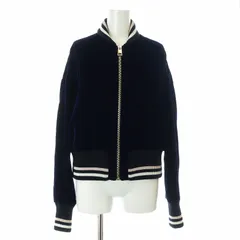 ランバン LANVIN 近年モデル ジャケット ブルゾン ジップアップ ベロア 34 S 紺 ネイビー /KUのサムネイル