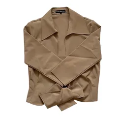 FOXEY NEWYORK フォクシー ニューヨーク トップス ベージュ ジャケット シャツ ウエストリボン ポリエステル レディース サイズ40 Lサイズのサムネイル