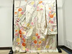 平和屋着物■豪華振袖　駒刺繍　枝花文　暈し染め　金彩　正絹　逸品　CAAS6589yc
