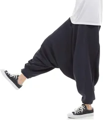 沖縄技研 OKI オキ フリース サルエルパンツ アラジンパンツ 裏起毛 スウェット メンズ もこもこ(ネイビー)