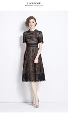 パーティードレス ミモレ丈 総レース 半袖 結婚式 ワンピース パーティードレス ピンク 大きいサイズXXL 総レース ウェディングドレス ウエディング ドレス 大人気高級定番 UobE524