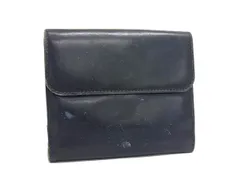 GUCCI オールドグッチ ヴィンテージ レザー 二つ折り 財布 ウォレット 札入れ 小銭入れ メンズ ネイビー系 DK5682