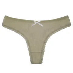 Tバック レディース プチプラ 綿 コットン リブあみ ストレッチ 伸びる リボン シンプル 無地 スポーツ ショーツ インナー ジム 黒 赤 緑 rt-026