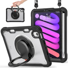 新品 Miimall iPad Mini7 ケース A17 Pro 2024 半透明 360度回転リング