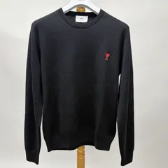 【新品未使用訳アリ】AMI PARIS アミパリ　クルーネックセーター　ブラック　ニット　ウール　メンズ