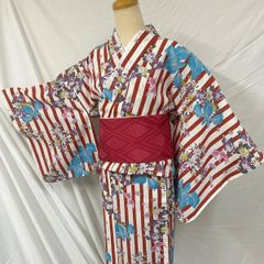 浴衣のみ 撫松庵 金魚柄 赤と白のストライプ 浴衣のみ 撫松庵 金魚柄 赤と白のストライプ - メルカリ