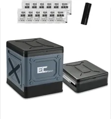 ECbest 簡易トイレ 非常用トイレ 防災グッズ 携帯トイレ 防災士推奨 防災からアウトドアまで ポータブルトイレ 凝固剤・廃棄袋12セット付き 折り畳みタイプ 耐荷重約150㎏ グレー色のサムネイル