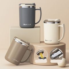 新品 コーヒーカップ 304ステンレス鋼 湯飲み付き オフィス蓋付きマグカップ  父の日/母の日/誕生日プレゼント