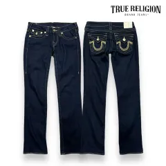 希少　True Religion トュルーレリジョン　29/34 希少】トゥルーレリジョン DISCO BILLY BIGT 濃紺 白糸太 29