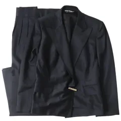 美品　グッチ　スーツパンツセット　40(L位)黒　ストライプ　裏地ピンクカラー