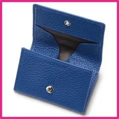 Color:レイシ牛革-ブルー [LUCKYSGY] 小銭入れ メンズ 本革 コインケース レディース 財布 小さい ボックス型 ボタン式 カード入れ付き 硬貨35枚収納（レイシ牛革-ブルー）