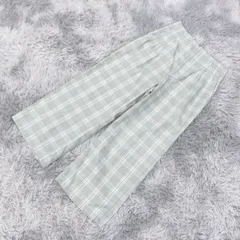 【良品】GU  ジーユー  カジュアルパンツ【XL】カジュアル  カワイイ  チェック柄  レディース  緑系  グリーン【送料無料】