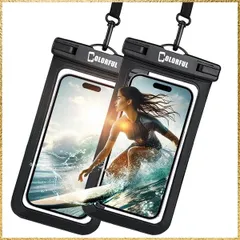 ★送料無料★Color:ブラック 2PCS 【 2個セット 】 防水ケース スマホ防水ケース 完全防水 防水等級IPX8 指紋認証 Face ID 認証対応 防水携帯ケース タッチ可 気密性 iPhone Android 全機種対応 水中撮影 お風呂 海水浴