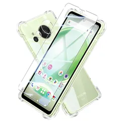 【1+1+1入り】対応 AQUOS sense8 SH-54D SHG11 フィルム + ケース AQUOS sense 8 ガラスフイルム + レンズ 保護フィルム 液晶 保護フィルム 強化ガラス 貼り付け簡単 硬度9H 飛散防止 高透過率 アクオスセンのサムネイル