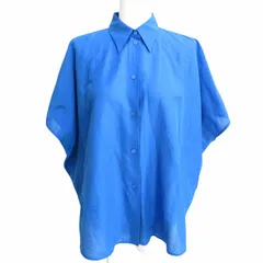 ステラマッカートニー STELLA McCARTNEY 15SS シルク レギュラーカラーシャツ ブラウス ドット柄 ハンガリー製 青 ブルー 38のサムネイル