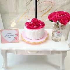 #516 ミニチュア　母の日　＊カーネーションケーキ②