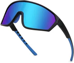 FEISEDY 偏光サングラス メンズ スポーツサングラス UV400 偏光レンズ 自転車／釣り／野球／ランニング／サイクリング／ゴルフ用 ゴーグル B1125( ブルー)