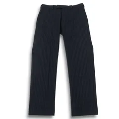 UNIQLO ユニクロ 秋冬 ヒートテック★ ストライプ スラックス パンツ Sz.ウエスト79cm メンズ 紺 ネイビー