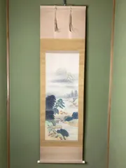 中国 張建剛  額装 水墨画 山水 Ｆ 中国 張建剛 額装 水墨画 山水 F