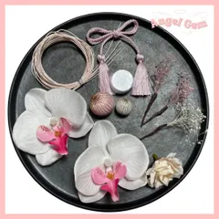 【ラメ付】ホワイトピンク胡蝶蘭髪飾り 水引和玉成人式結婚式卒業式和装前撮り振袖袴