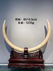 天然マンモス牙美しい手作り彫刻 対向飾り 置物