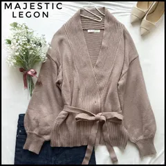 MAJESTIC LEGON　マジェスティックレゴン　ニット　カシュクール　カーディガン　ショート丈　ベージュ　長袖