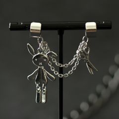 Handmade Ear Cuff [Puppet] - Yami Kawaii (Cute, Menhera, Landmine) - Gothic, Lolita, Retro, Western Style - Brand New - Unisex - Necklace - One-Point Design - Silver