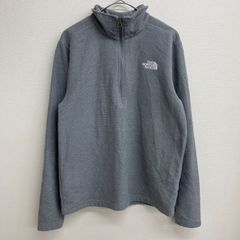 THE NORTH FACE ハーフジップ フリース グレー 刺繍ロゴ【メンズM】