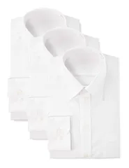 首回り 40cm 裄丈 80cm_レギュラー衿 [アトリエサンロクゴ] 白ワイシャツ 長袖 3枚セット 形態安定 ビジネス 冠婚葬祭 メンズ レギュラー衿 首回り 40cm 裄丈 80cm