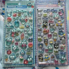 【2点セット】ボンボンドロップシール　サンリオ　はぴだんぶい　ハンギョドン