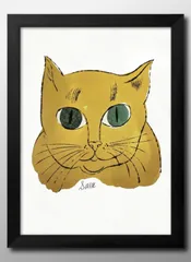 15398アンディ ウォーホル 猫 ネコ 黄色 イエロー A3 サイズ ポスター アート おしゃれ 絵画 インテリア 北欧 イラスト マット紙 艶消し アートパネル 額 フレーム デザイン 壁掛け ギフト 新築祝い ディスプレイ