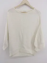 ◇ le.coeur blanc ルクールブラン コットン ニット 長袖 セーター サイズ 38 ホワイト レディース E  【1304050003325】