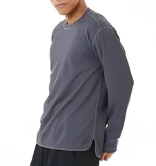 【新品】new balance(ニューバランス) メンズ 長袖 Tシャツ  Black Out Collection ポリワッフルロングスリーブシャツ トレーニング  スポーツウエア  チャコールグレー    速乾吸汗   AMT45259-CHC