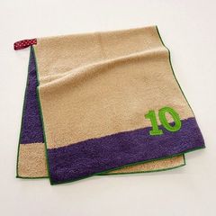 【新品】フェイスタオル 今治タオル フェイスタオル フック付きタオル  No.10　ベージ 幼稚園用にぴったり！ タオルギフト タオル新品