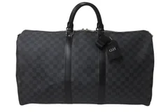 LOUIS VUITTON ルイヴィトン キーポル バンドリエール55 ボストンバッグ N41413 ダミエグラフィット ブラック 美品 中古 4c076374