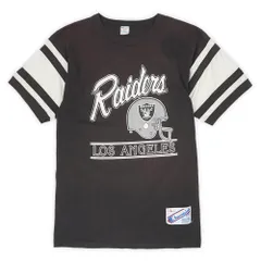 チャンピオン Champion 80s 80年代 フットボールTシャツ WIN NFL レイダース LOS ANGELES RAIDERS トリコタグ MADE IN USA アメリカ製 ヴィンテージ 古着 ブラック 黒 L【中古】