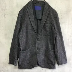 nano universe  ナノユニバース　テラードジャケット　メンズ　黒×白×チェック柄　Mサイズ