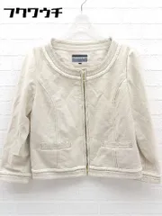 ◇ QUEENS COURT クイーンズコート 長袖 ノーカラー ジャケット サイズ2 ベージュ レディース 【中古】 【1002800742875】のサムネイル