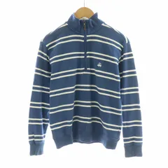 ブルックスブラザーズ BROOKS BROTHERS ハーフジップアップ トレーナー ボーダー 長袖 XS ブルー 100025687 /NQ ■MUのサムネイル