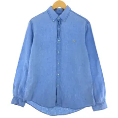 古着 ラルフローレン Ralph Lauren 長袖 リネン ボタンダウンシャツ メンズL相当/eaa493481