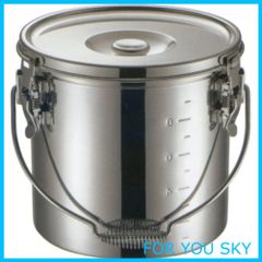 【新着商品】仔犬印 19-0クロムステンレス製 IH対応 スタッキング給食缶 16cm 57916