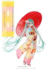 【中古】アクリルスタンド・アクリルパネル 初音ミク(和服散歩) MEGAアクリルスタンド 「初音ミク はんなり♪京都 ラッキー缶バッジBOX」 あたり景品