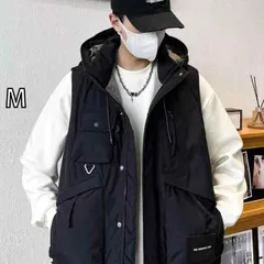 [M]春 コーデ メンズ 用 服 シンプル ファッション オシャレ 大人 かっこいい 大きいサイズ ストリート 紳士服 ハイエンド ジャケット フード付き 綿 ベスト 無地 アウターウェア 暖かい 