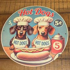 犬 ダックス ブリキ看板 e 3