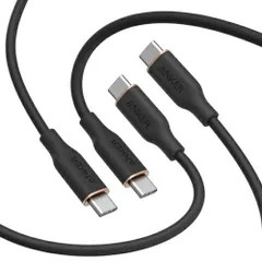 【新品・3営業日で発送】ANKER アンカー Anker PowerLine III Flow USB-C ＆ USB-C ケーブル 1.8m 2本セット ブラック